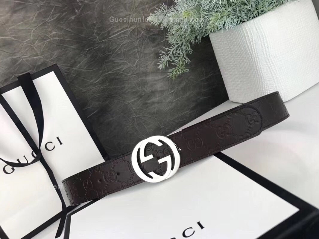 Gucci Signature Leather Belt Black 35mm